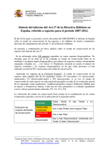 Resumen España Informe Art.17 Directiva Habitat 2007