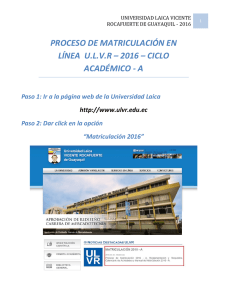 Manual de Matriculación 2016 - Universidad Laica Vicente