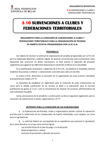 Subvenciones a Clubes y FF. TT. - Real Federación Española de Billar