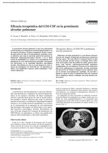 Eficacia terapéutica del GM-CSF en la proteinosis alveolar pulmonar