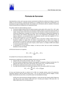 Fórmula de Karvonen - Corredores Populares de Sant Joan d`Alacant
