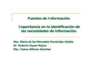 Fuentes de Información. Importancia en la identificación de las