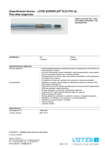 Especificación técnica · LÜTZE SUPERFLEX N (C) PVC UL Para