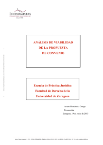 ANÁLISIS DE VIABILIDAD DE LA PROPUESTA DE CONVENIO