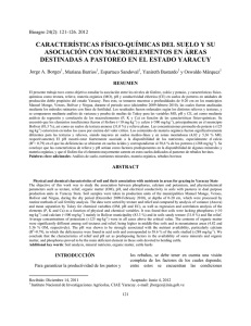 características físico-químicas del suelo y su asociación con