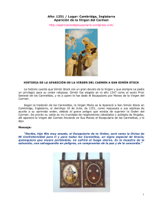Historia de la Aparición de la Virgen del Carmen a San Simón Stock