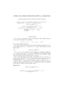 UPPER AND LOWER BOUNDS FOR FINITE Bh[g] SEQUENCES 1