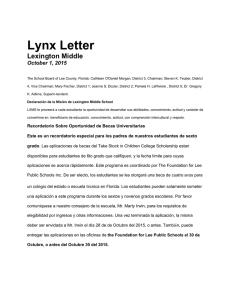 Lynx Letter - Lexington Middle School