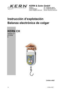 Instrucción d`explotación Balanza electrónica de colgar