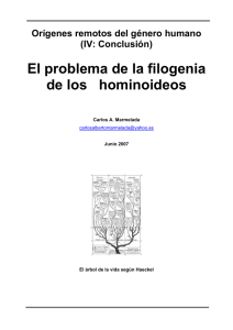 El problema de la filogenia de los hominoideos