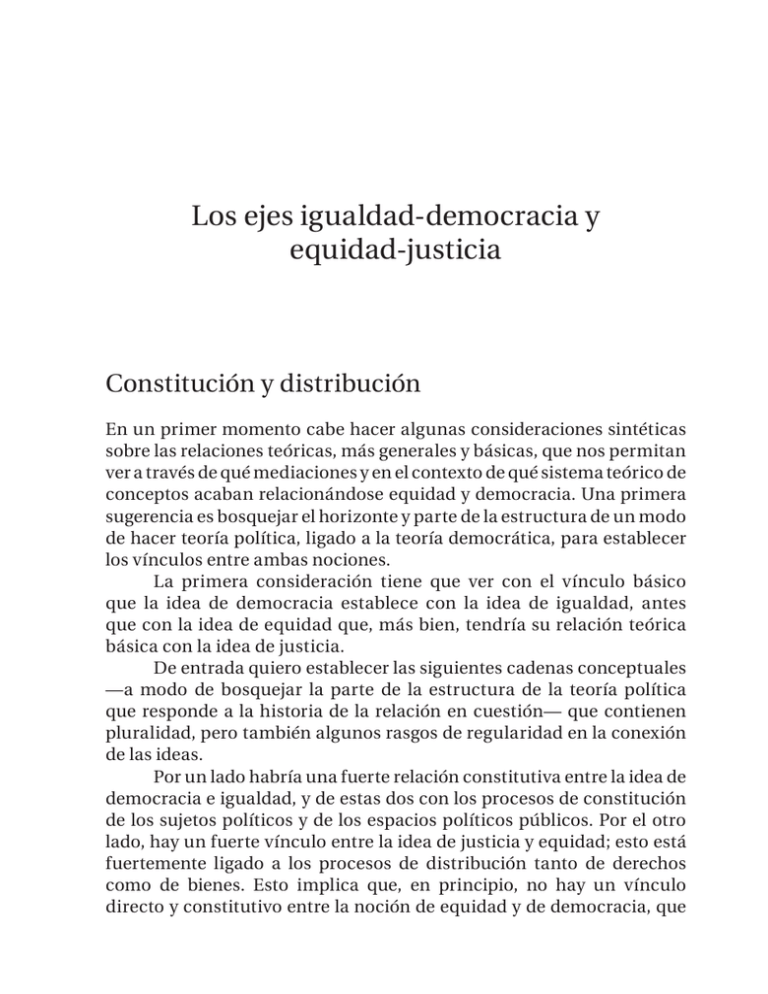 Los Ejes Igualdad-democracia Y Equidad-justicia