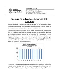 Encuesta de Indicadores Laborales (EIL) Julio 2016