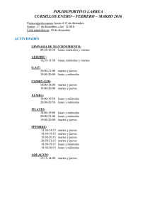 polideportivo larrea cursillos enero – febrero – marzo 2016