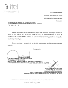 RECURSO DE REVISI&Oacute;N 657/2016 Resoluci&oacute;n TITULAR DE LA