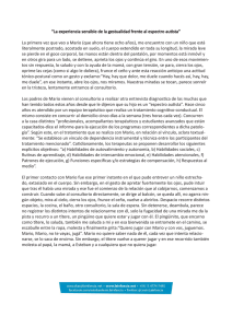 “La experiencia sensible de la gestualidad frente al espectro autista