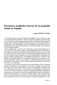Estructura académica interna de la geografía actual en España