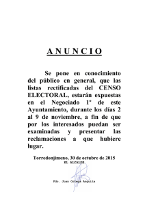 Anuncio Listas electorales - Ayuntamiento de Torredonjimeno