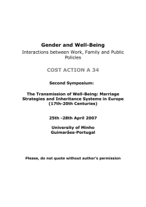 Gender and Well-Being COST ACTION A 34