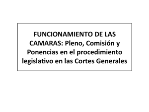 FUNCIONAMIENTO DE LAS CAMARAS: Pleno, Comisión y