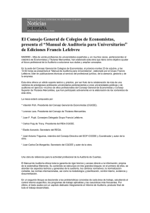 El Consejo General de Colegios de Economistas, presenta el