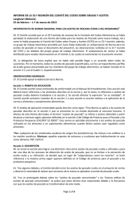 INFORME DE LA 33.ª REUNIÓN DEL COMITÉ DEL CODEX