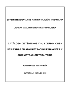 catálogo de términos y sus definiciones utilizadas en administración