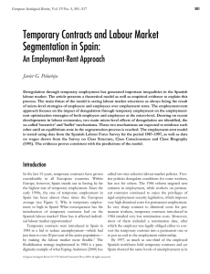 Temporary Contracts and Labour Market Segmentation in Spain: