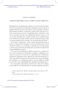 oriGen Histórico de la imputación oBJetiva el problema de la