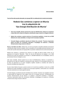 Ndp Redexis Gas comienza a operar en Murcia tras la adquisición de