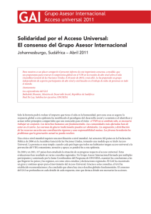 Solidaridad por el Acceso Universal: El consenso del Grupo Asesor