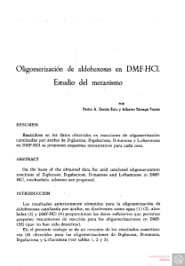 Oligomerización de aldohexosas en DMF