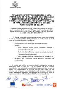 ACTA LISTA DEFINITIVA DE INSCRITOS Y LISTA PROVISIONAL