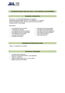 CALENDARI ESCOLAR CURS 2015-2016 1r CICLE