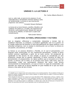UNIDAD 5: La Lectura II Carlos Alberto Rincón C.