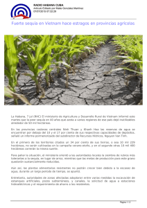 Fuerte sequía en Vietnam hace estragos en provincias agrícolas