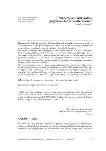 Democracia y mass media... ¿mayor calidad de la información?