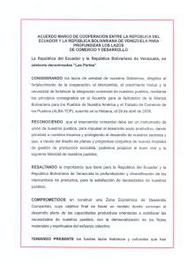 Acuerdo Marco de Cooperación entre la República de Ecuador y la
