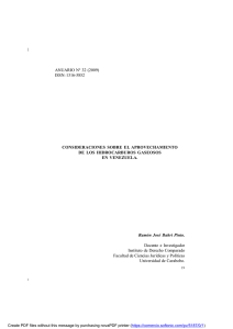 Consideraciones sobre el Aprovechamiento de los Hidrocarburos