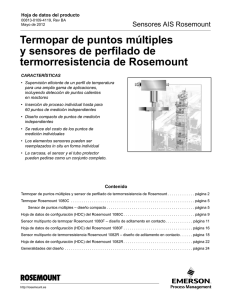 Sensores de perfilado multipunto de RTD y termopar de Rosemount