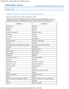 Utah State Courts - English-Spanish Legal Terminology Glossary