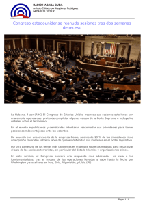 Congreso estadounidense reanuda sesiones tras dos semanas de