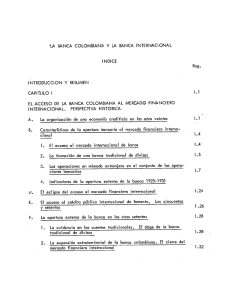 `LA BANCA COLOMBIANA Y LA BANCA INTERNACIONAL ÍNDICE