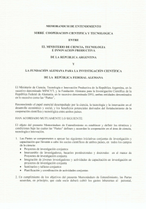 MEMORANDUM DE ENTENDIMIENTO SOBRE COOPERACION