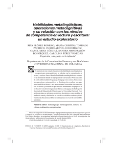Habilidades metalingüísticas, operaciones metacognitivas y su