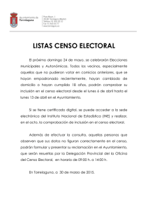 listas censo electoral - Ayuntamiento de Torrelaguna