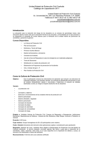 Unidad Estatal de Protección Civil Coahuila Catálogo de