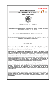 &ldquo;Por la cual se determina el proceso de homologaci&oacute;n de equipos