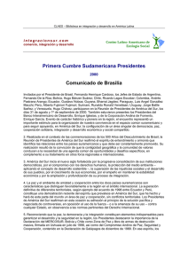 Primera Cumbre Sudamericana Presidentes Comunicado de Brasilia