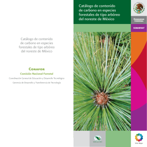 Catálogo de contenido de carbono en especies forestales de tipo