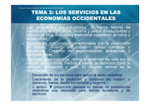 TEMA 2: LOS SERVICIOS EN LAS ECONOMIAS OCCIDENTALES